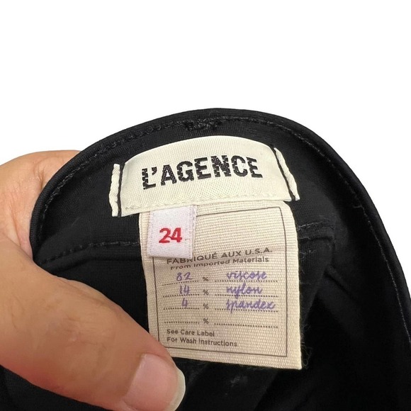 L'AGENCE Dean High‎ Rise Cigarette Jeans in Black Size 24 - Picture 9 of 12